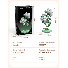 CaDA C59029W Camellia Building Block Planter Plastic Brick Kit