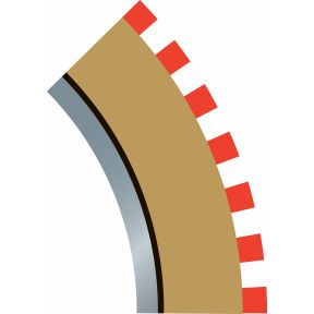 Scalextric C8228 Radius 2 Curve Outer Borders 45 degree