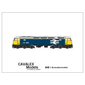 Cavalex CM-47482-LL-SF OO Gauge Class 47 47482 BR Blue Large Logo DCC Sound Fitted