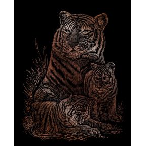 Royal & Langnickel COPF12 Tiger and Cubs Copper Engraving Art