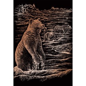 Royal & Langnickel COPF21 Grizzly Bears Copper Foil Engraving Art