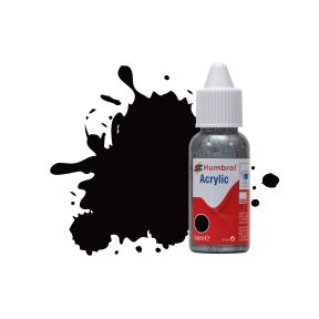 Humbrol DB0085 No.85 Black Satin 14ml Acrylic Paint Dropper Bottle