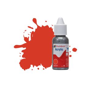 Humbrol DB0174 No.174 Signal Red Satin 14ml Acrylic Paint Dropper Bottle