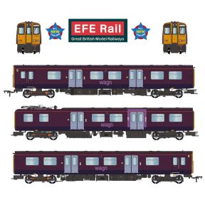 EFE Rail E81007 OO Gauge Class 313 3 Car EMU 313024 West Anglia Great Northern WAGN Purple