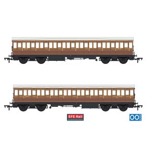 EFE Rail E86026 OO Gauge 54ft Non Corridor Third Class Coach LBSCR Raw Umber No.2186