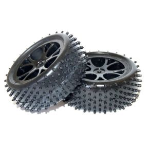 FTX FTX6300B Pair Of Vantage Front Buggy Tyre Mounted On Wheels Black