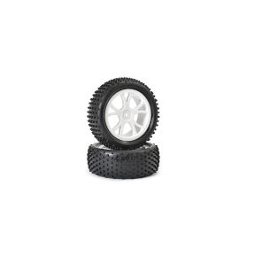 FTX FTX6300W Pair Of Vantage Front Buggy Tyre Mounted on Wheel White