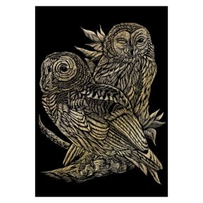 Royal And Langnickel GOLF13 Owls Gold Engraving Art