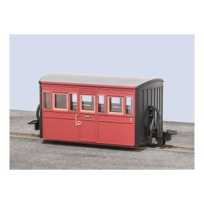 Peco GR-558C OO-9 Ffestiniog Bug Box Coach No.5 Red (As Preserved 1970/80s)