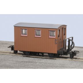 Peco GR-590UB OO-9 Quarryman Coach Brown With 1 Balcony Unnumbered