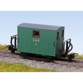 Peco GR582A OO-9 Ffestiniog Railway Quarryman Brake Van No.7 Double Balcony 1920s Green