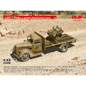 ICM 35408 G917T Truppenluftschutzwagen Flak 38 Anti-Aircraft Truck Plastic Kit