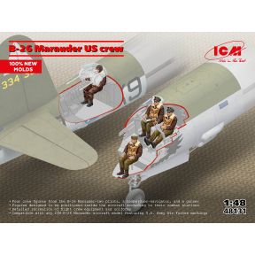 ICM 48131 Set Of 4 Crew Figures For B-26 Marauder Plastic Kit