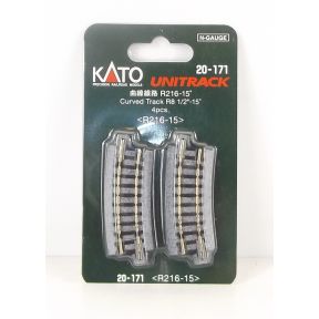 Kato K20-171 N Gauge Unitrack (R216-15) Curved Track 15 Degree (Pack Of 4)