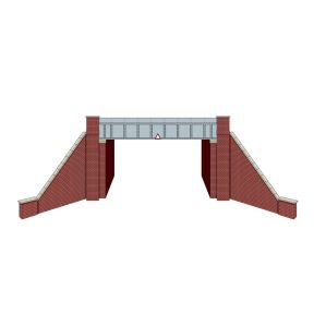 Peco LK12166 TT Gauge Laser Cut Kit Bridge Steel Plate with Brick Abutment  Double Track