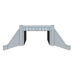 Peco LK12167 TT Gauge Double Track Bridge Steel Plate With Stone Abutments Laser Cut Kit