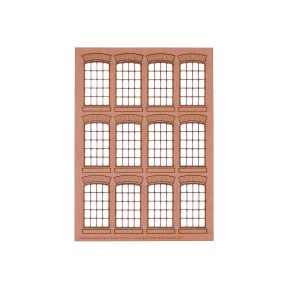 Scale Model Scenery LX125 OO Gauge Arched Top Industrial Windows Laser Cut Kit