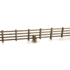 Scale Model Scenery LX236 OO Gauge 4ft Post & Rail Fencing Natural Wood Laser Cut Kit