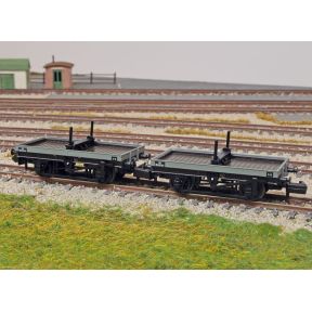 Peco NR1154B N Gauge Twin Single Bolster Wagons BR Grey