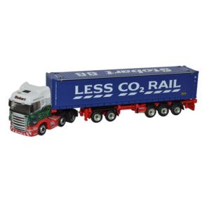 Oxford Diecast NSHL01CT Scania Highline D-TEC Combitrailer Container Eddie Stobart