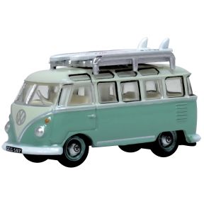 Oxford Diecast NVWS005 N Gauge Volkswagen Split Screen T1 Samba Bus Turquoise/Blue White