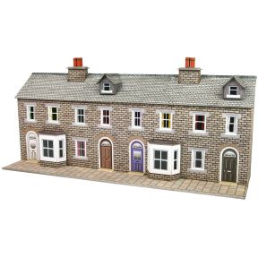 Metcalfe PN175 N Gauge Low Relief Stone Terraced House Fronts Card Kit