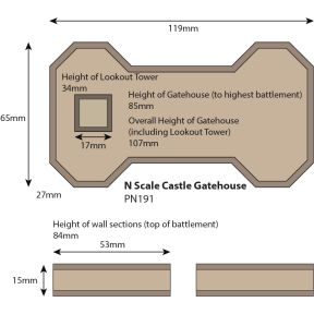 Metcalfe PN191 N Gauge Castle Gatehouse Card Kit