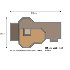 Metcalfe PN194 N Gauge Castle Hall Card Kit