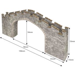 Metcalfe PN196 N Gauge Castle Bridge Card Kit