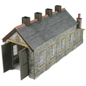 Metcalfe PN932 N Gauge Single Track Stone Engine Shed Card Kit