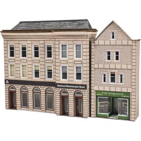 Metcalfe PN971 N Gauge Low Relief Bank & Shop Card Kit