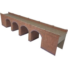 Metcalfe PO240 OO Gauge Red Brick Double Track Viaduct Card Kit