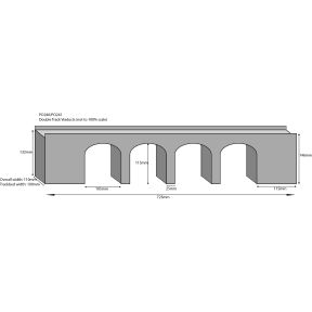 Metcalfe PO240 OO Gauge Red Brick Double Track Viaduct Card Kit