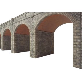 Metcalfe PO241 OO Gauge Stone Double Track Viaduct Card Kit