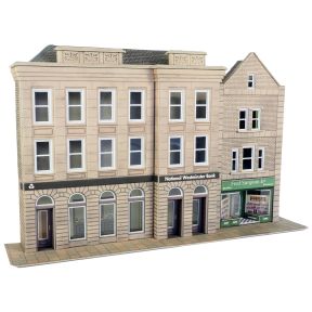 Metcalfe PO271 OO Gauge Low Relief Bank and Shops Card Kit