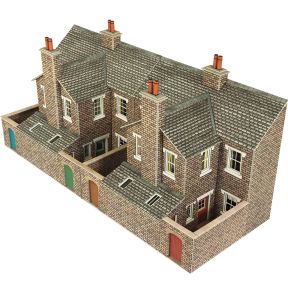 Metcalfe PO277 OO Gauge Low Relief Stone Terraced Houses Backs Card Kit