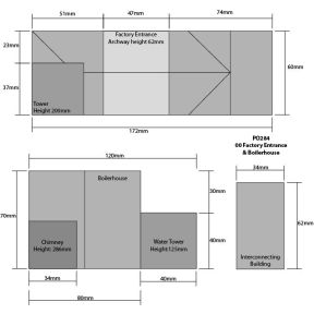 Metcalfe PO284 OO Gauge Boiler House with Chimney and Factory Entrance Card Kit