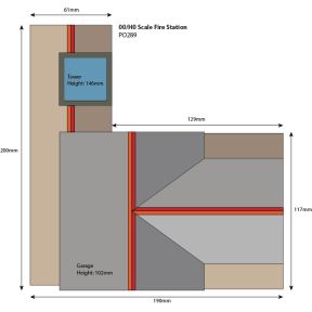 Metcalfe PO289 OO Gauge Fire Station Card Kit