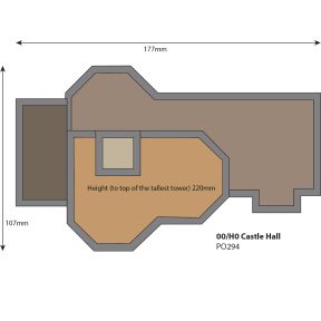 Metcalfe PO294 OO Gauge Castle Hall Card Kit