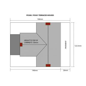 Metcalfe PO300 OO Gauge Brick Terraced Houses Card Kit