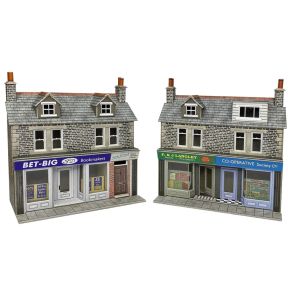 Metcalfe PO307 OO Gauge Low Relief Stone Shop Fronts Card Kit