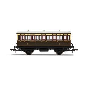 Hornby R40066 OO Gauge 4 Wheeled 3rd Class Coach GWR Chocolate & Cream 1889/3