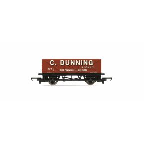 Hornby R60356 OO Gauge RailRoad 8 Plank Wagon 'C. Dunning' No.279