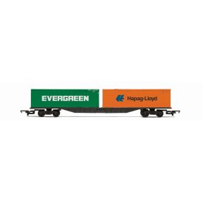 Hornby R60360 OO Gauge RailRoad BR FFA Container Wagon With Two 30 Containers