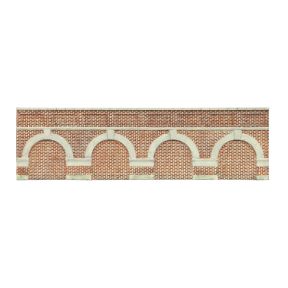 Hornby R7388 OO Gauge Low Level Arched Retaining Walls x2 Red Brick