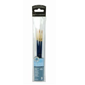 Royal & Langnickel RSET-9108 Pack Of 3 Gold Taklon Fine Detail Paint Brushes