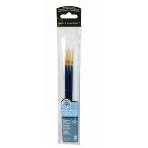 Royal & Langnickel RSET-9109 Pack Of 3 Gold Taklon Fine Detail Paint Brushes