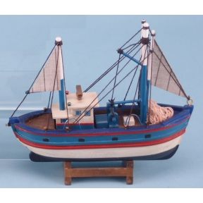 SDL 14220A Fishing Trawler 13cm Long Wooden Model Version A
