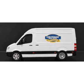 Oxford Diecast 76SP203 OO Gauge Mercedes Sprinter Van White Cheltenham Model Centre 50th Anniversary Exclusive