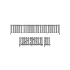 Wills SSM316 OO Gauge Modern Palisade Fencing with Gates